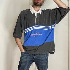 Vintage Ocean Pacific Polo Shirt Mens Size XL Gray Retro Surf Original Wave 80s